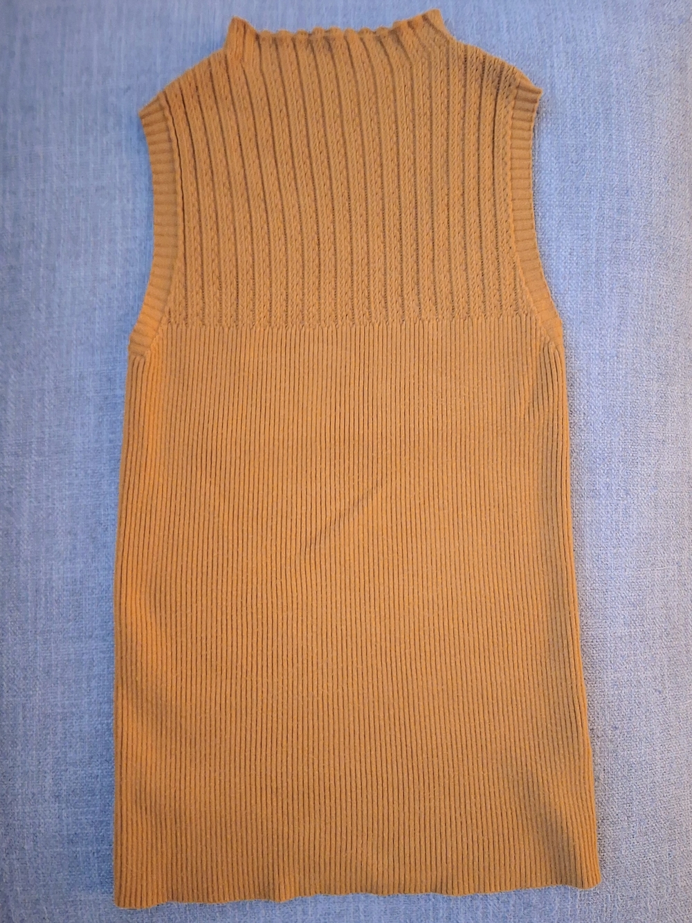 Sleeveless Ribbed Knit Top in Mustard Yellow